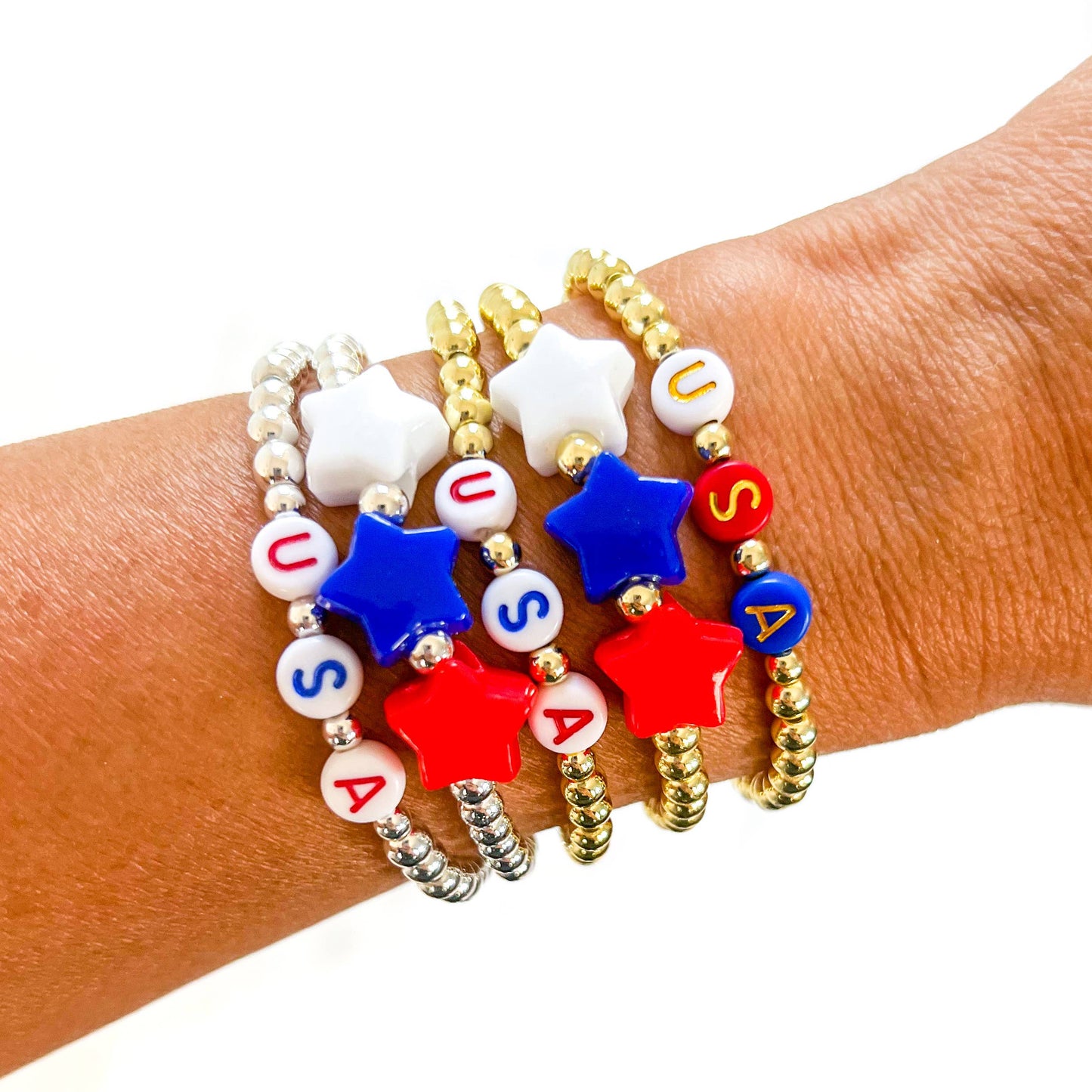 USA Beaded Bracelet