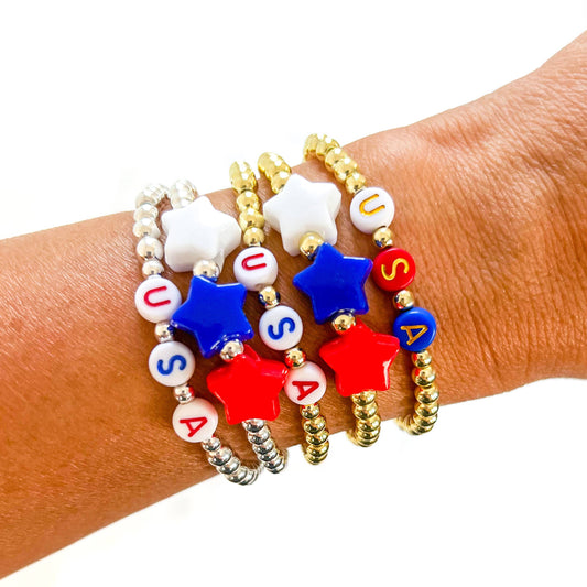 USA Beaded Bracelet