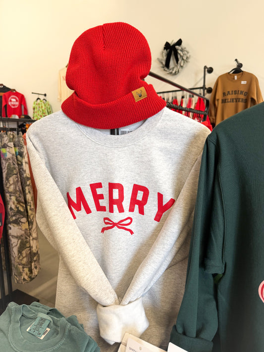 Merry Bow Ash Sweatshirt
