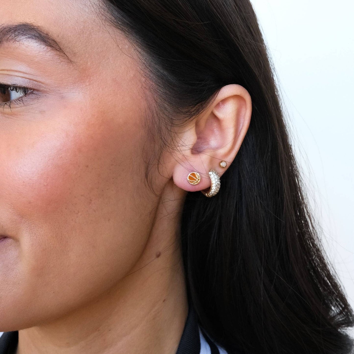 Dainty Basketball Stud Earrings