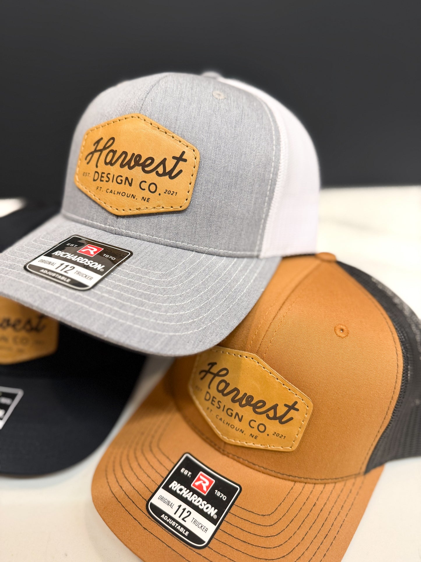 Harvest Design Co. Leather Patch Trucker Hat