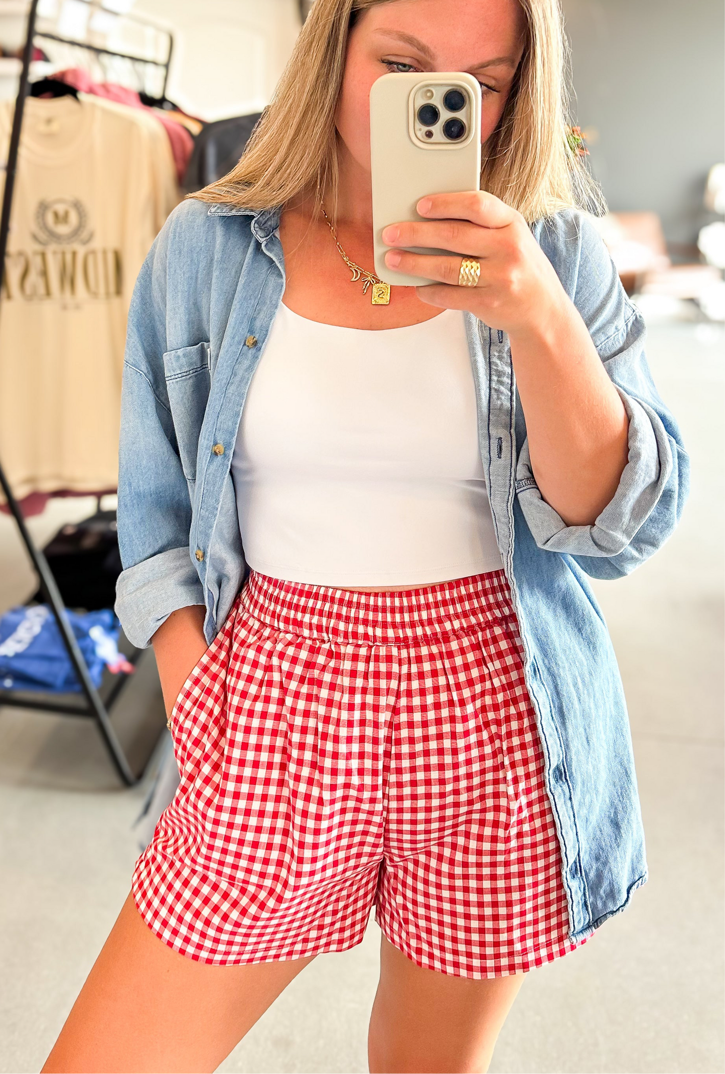 Red Gingham Shorts