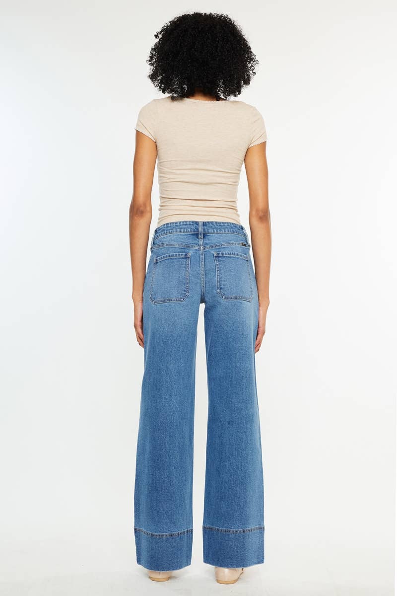 Mid Rise Wide Leg Jeans