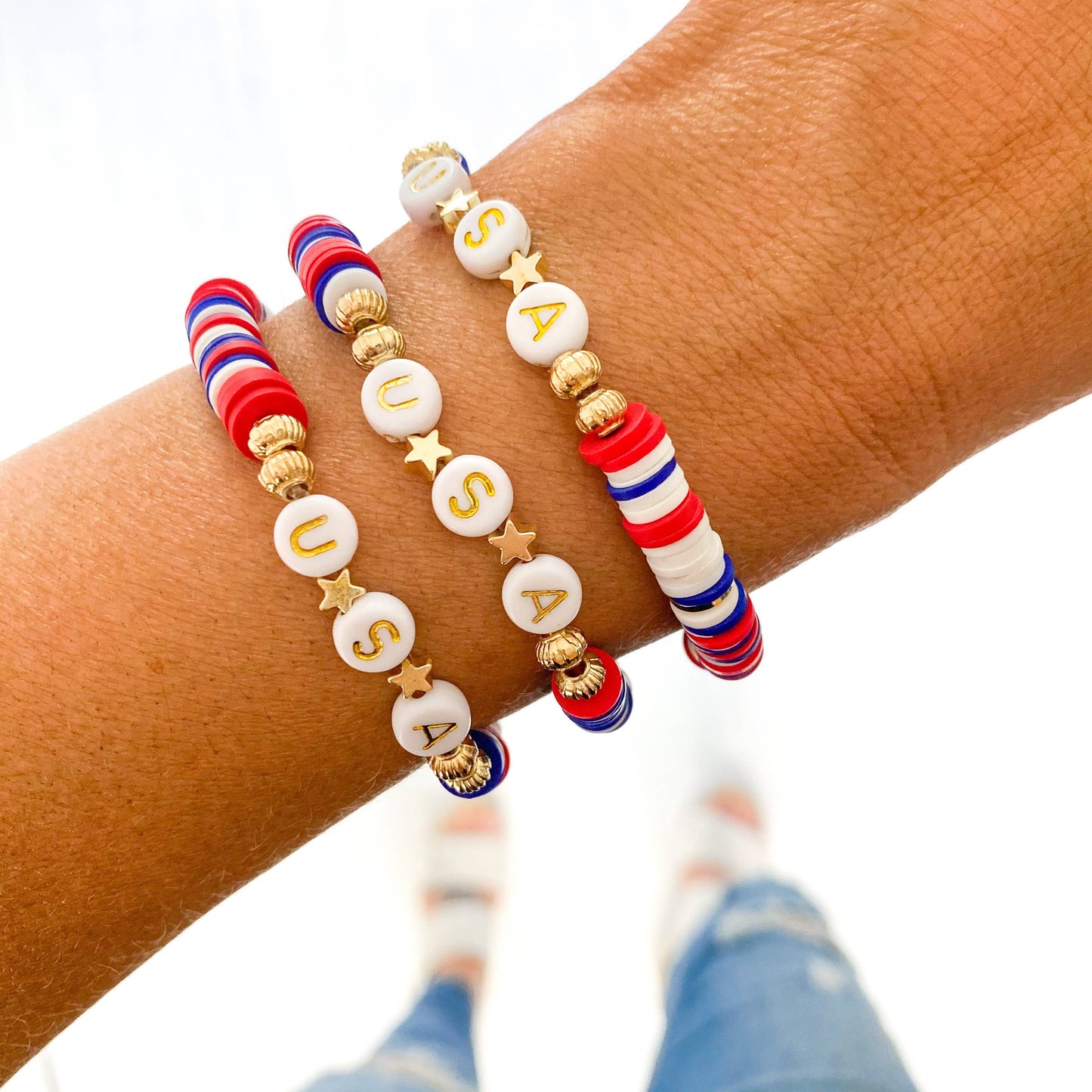 USA Heishi Bracelet 4th of July