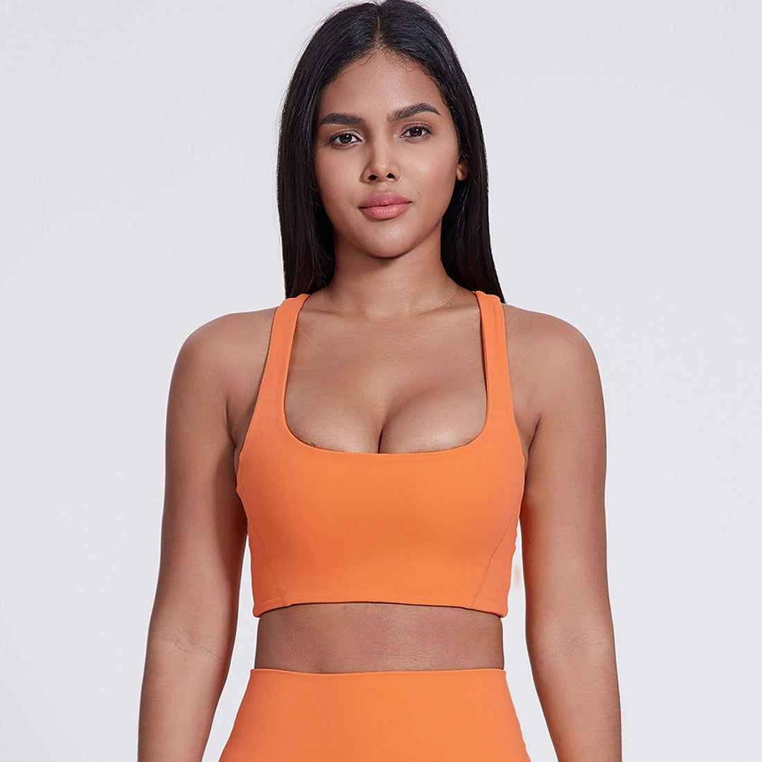 Orange Mid Support Sports Bra