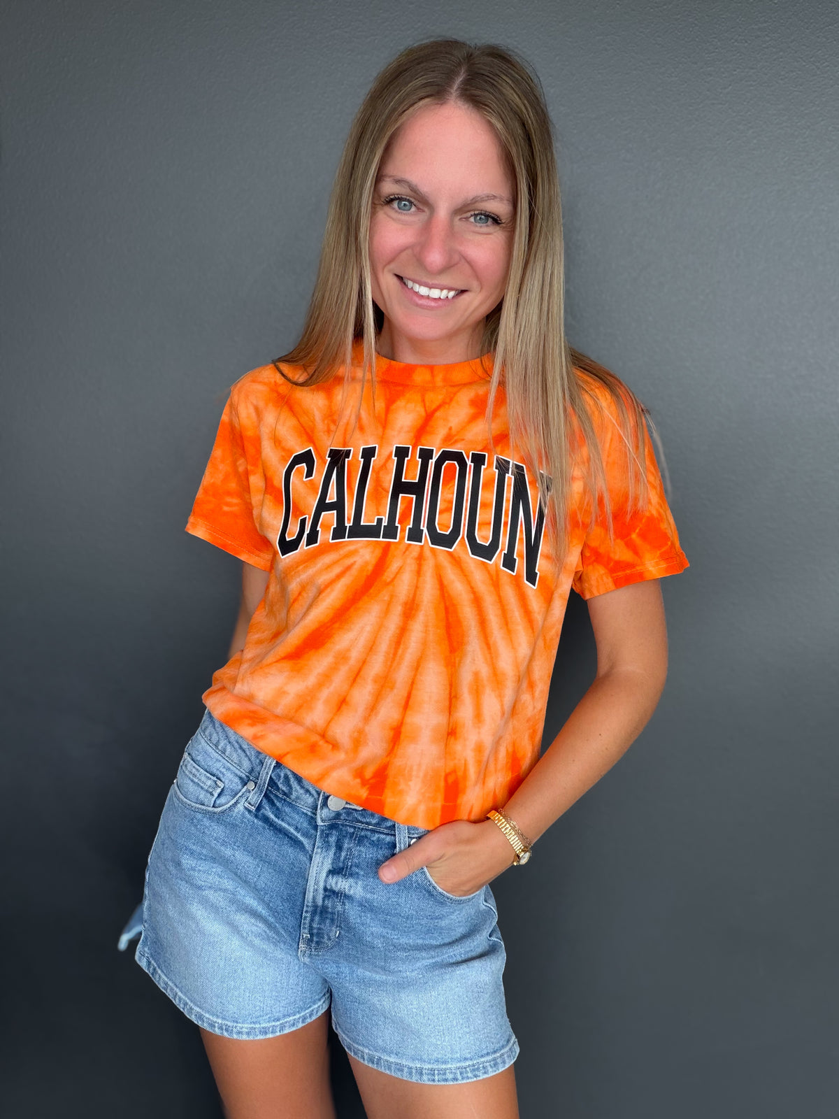Calhoun Orange Tie-Dye T-Shirt