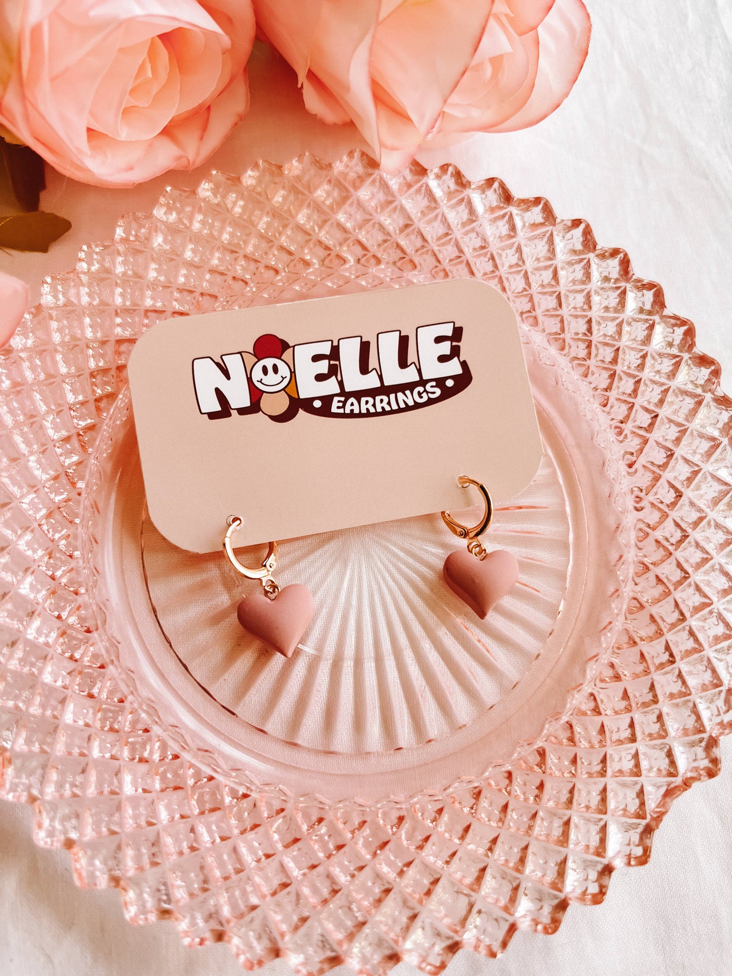 Puffy Heart Huggies | Valentines Polymer Clay Earrings