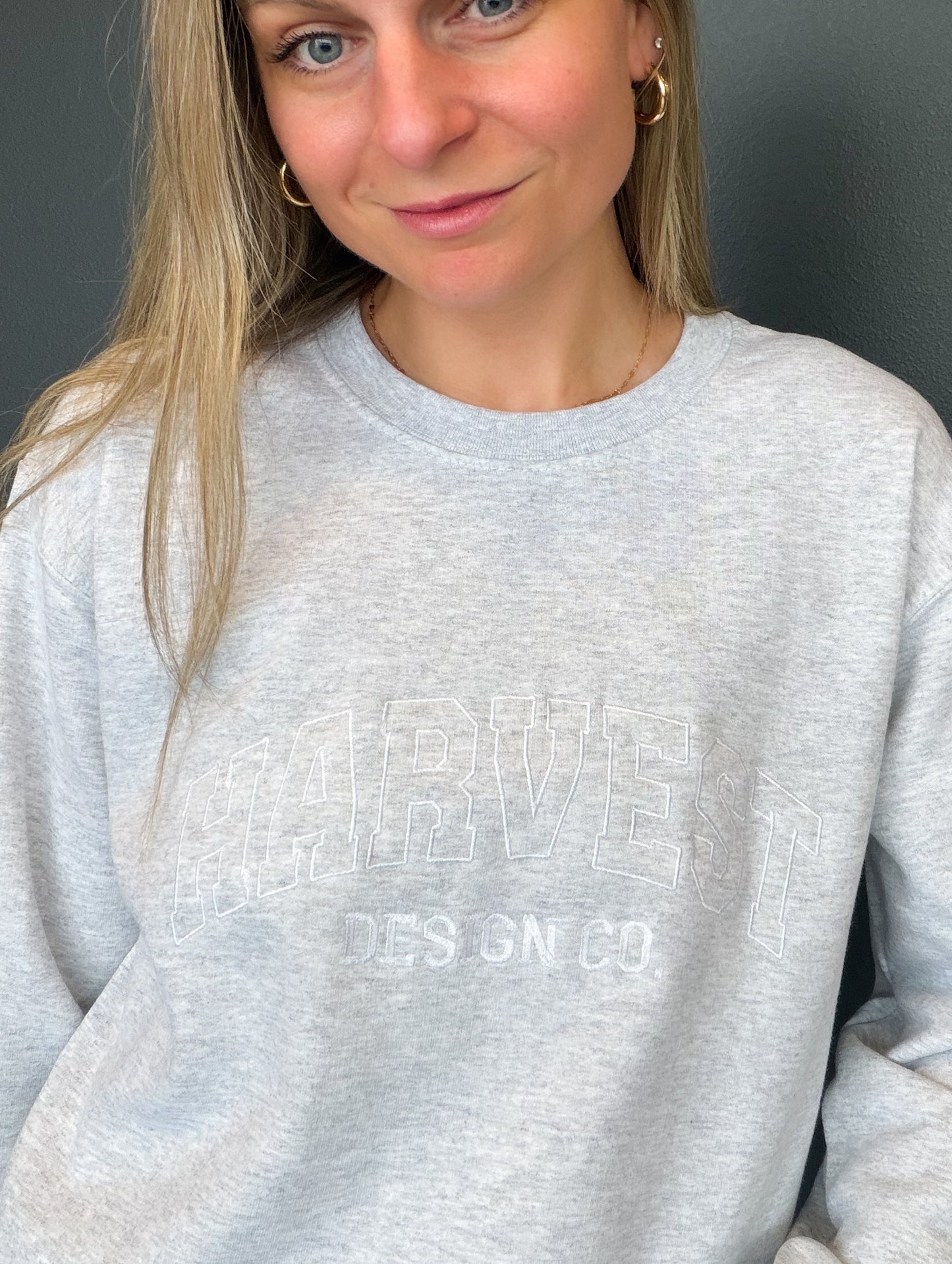 Harvest Design Co. Merch Embroidered Sweatshirt - Ash Grey
