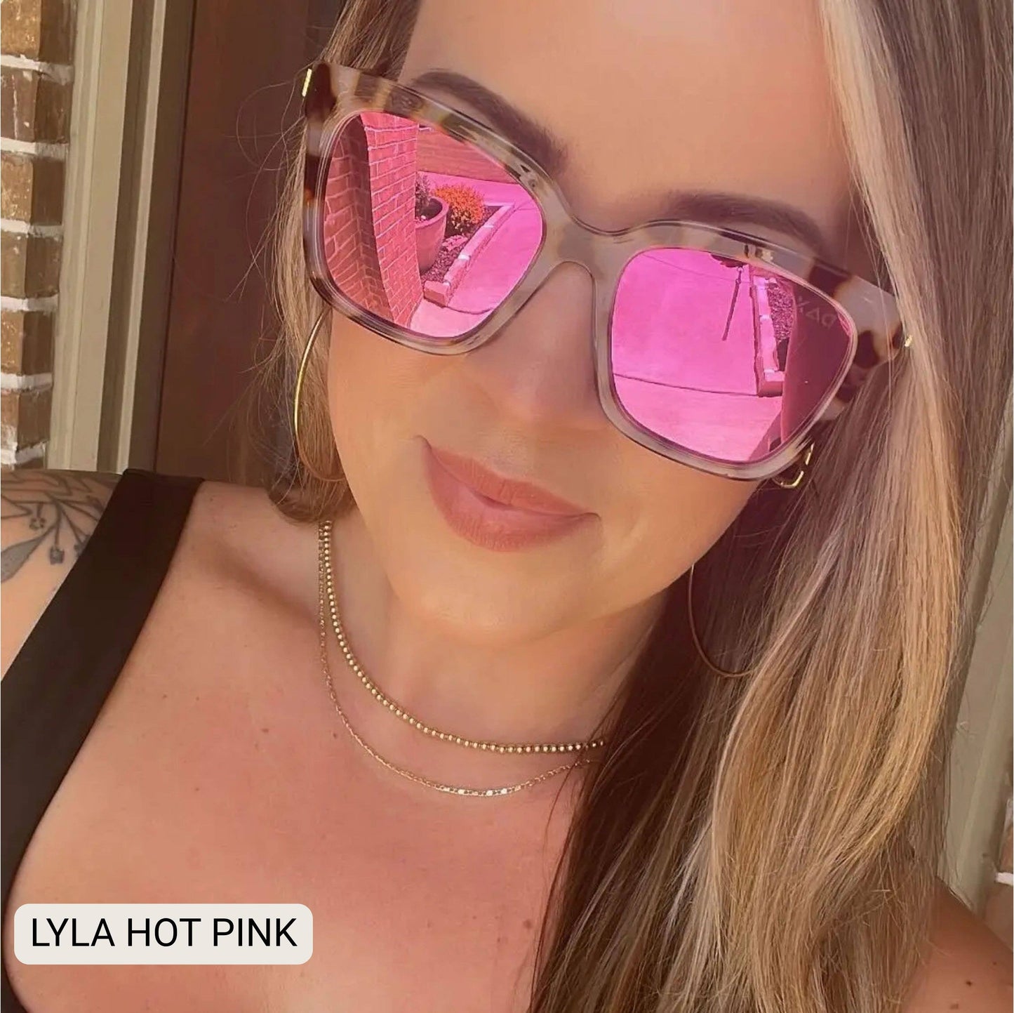 Lyla Pink - Polarized Medium Cat Eye Sunglasses
