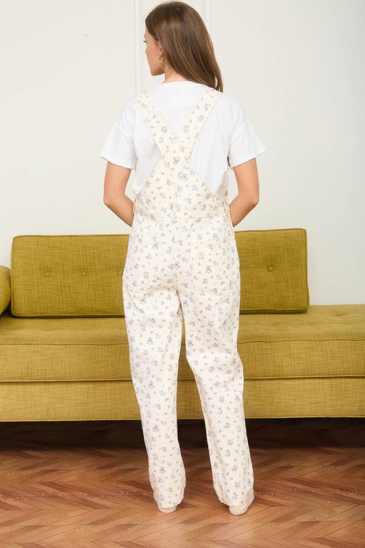 Floral Denim Overalls