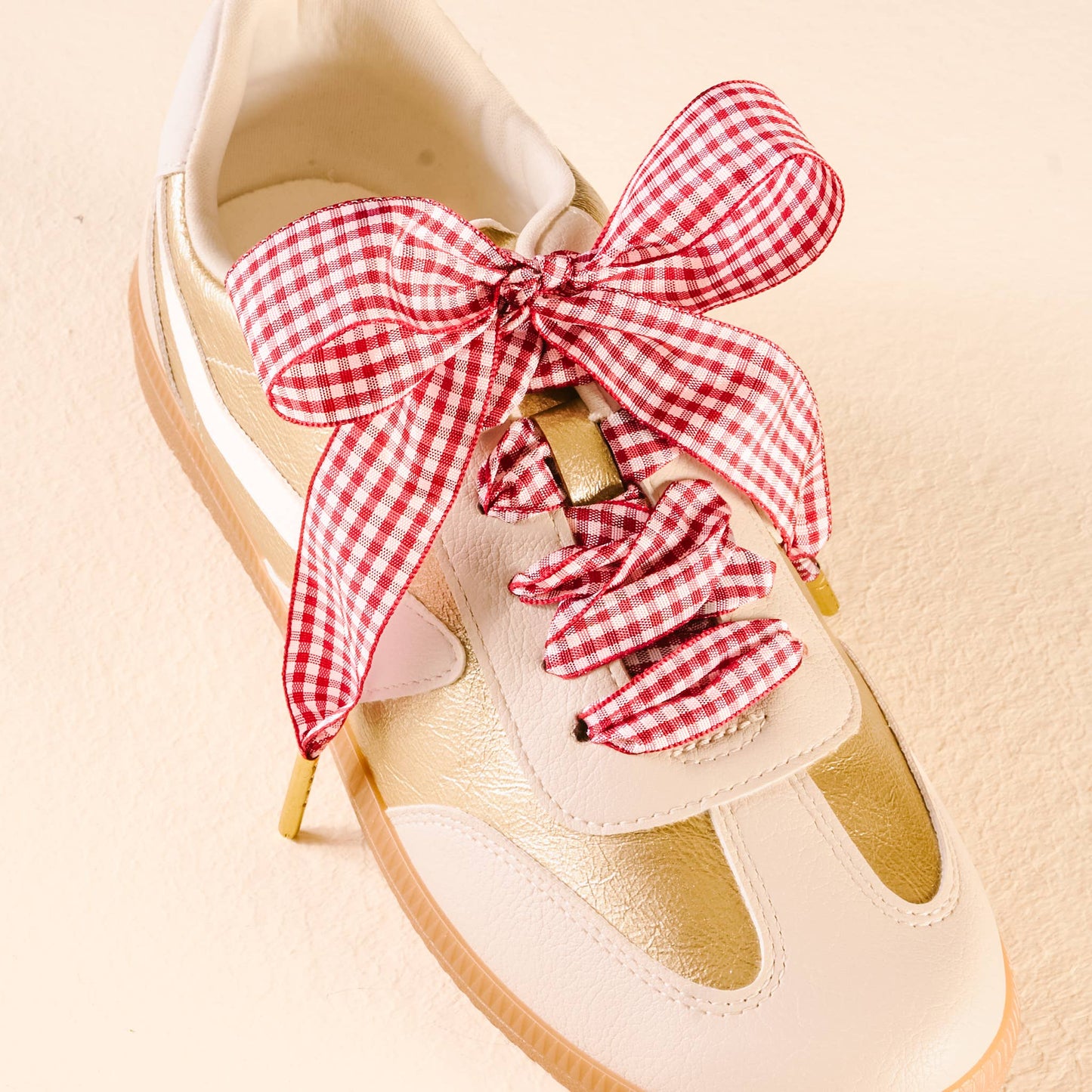 Gingham Red Shoelaces