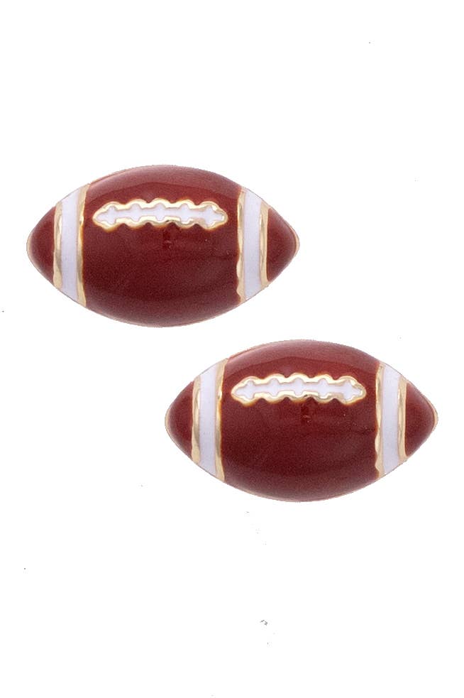 Football Enamel Stud Earrings