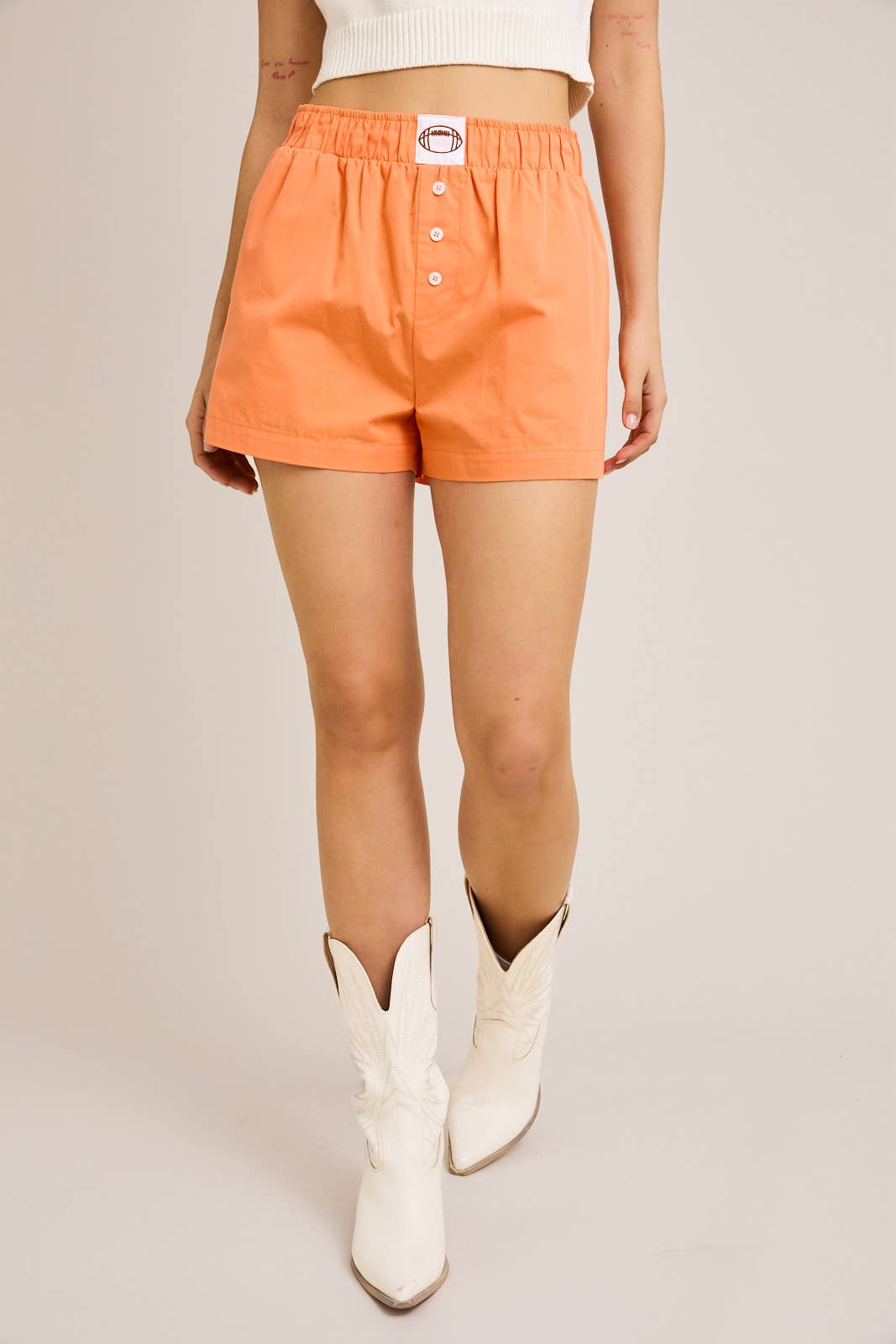 High Waisted Football Boxer Shorts