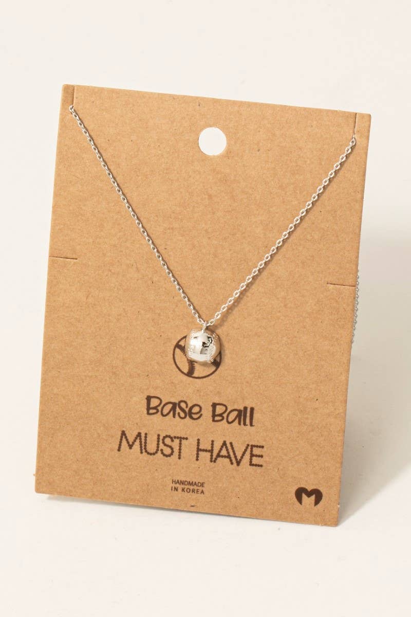 Gold Dipped Baseball/Softball Pendant Necklace