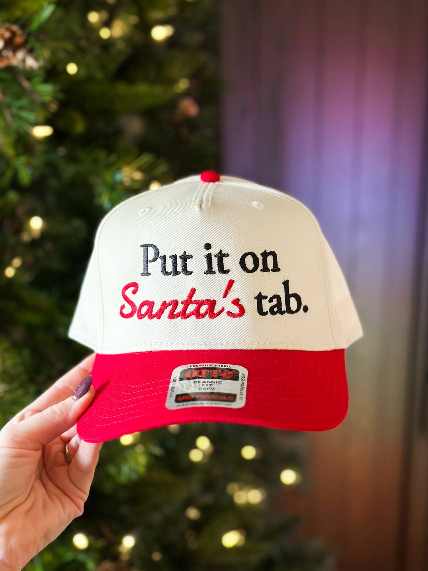 Put it On Santa's Tab Embroidered Trucker Hat