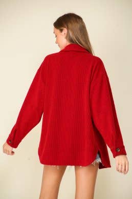 Dark Red Brushed Women's Jacket