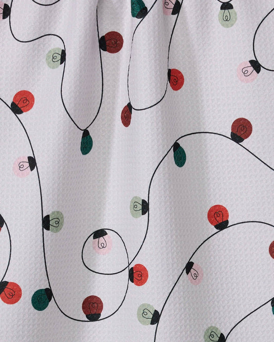 Geometry Holiday Lights Tea Towel
