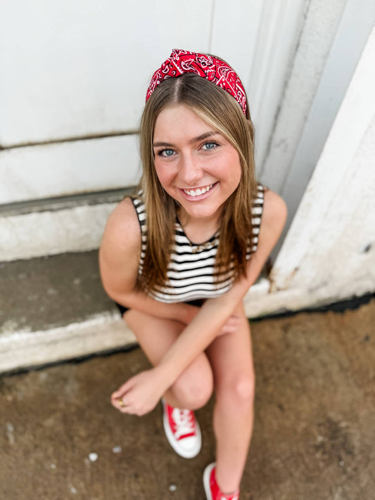 Red Bandana Headband