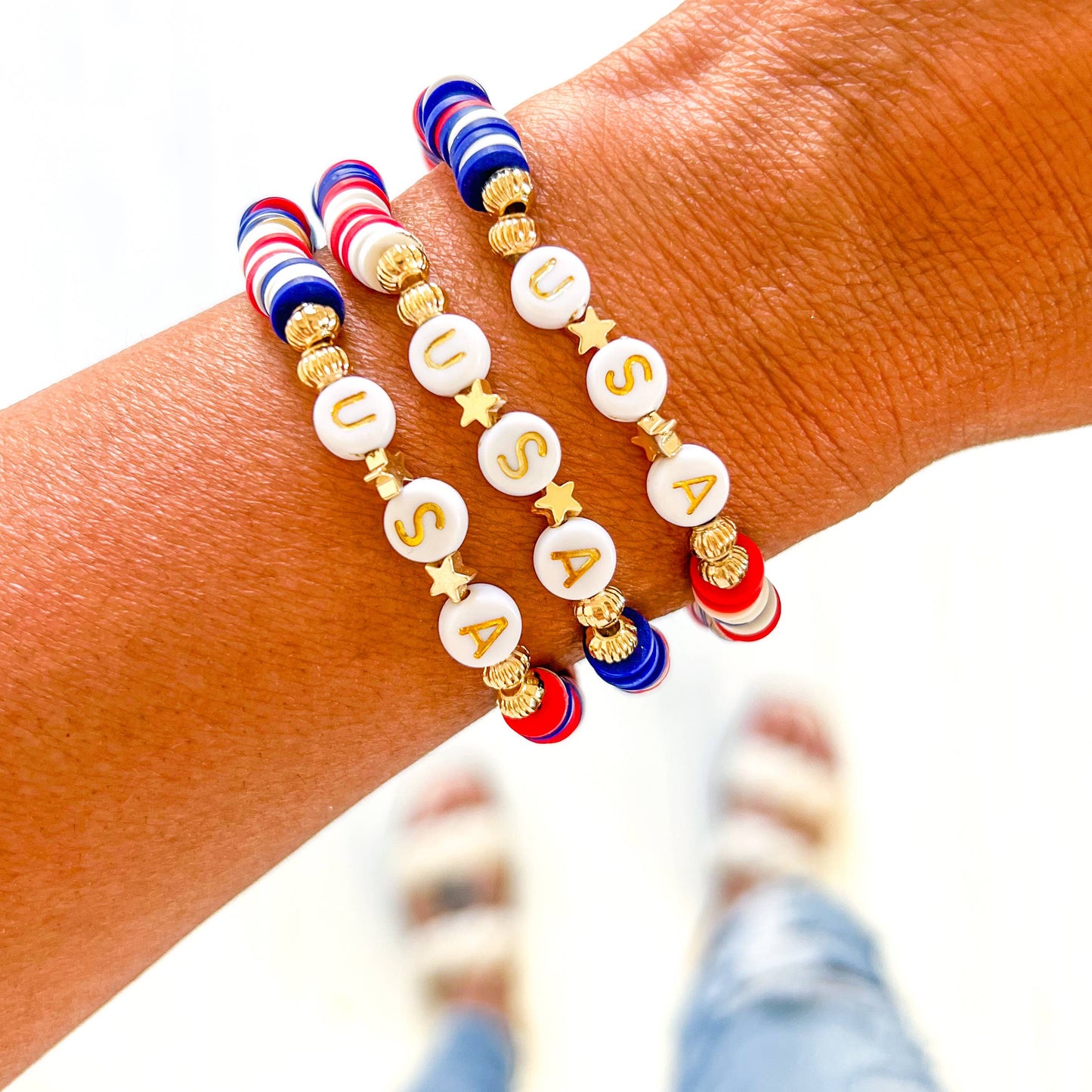 USA Heishi Bracelet 4th of July