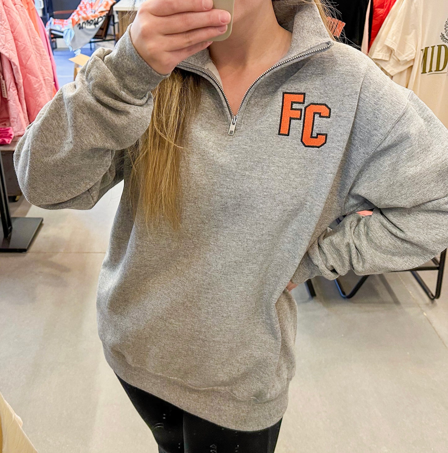 FC Embroidered Quarter-Zip Sweatshirt