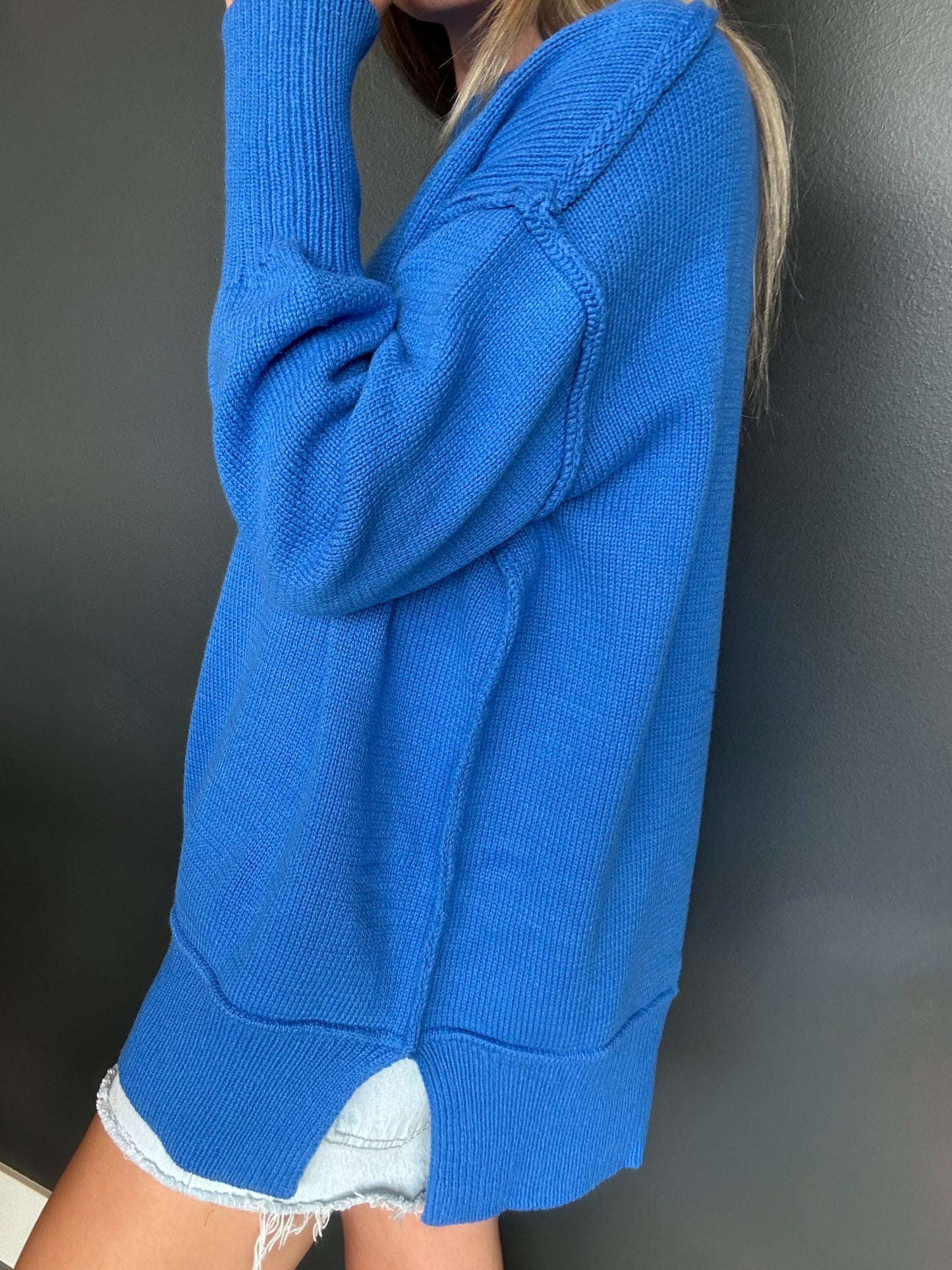 Cobalt Blue Boxy Sweater