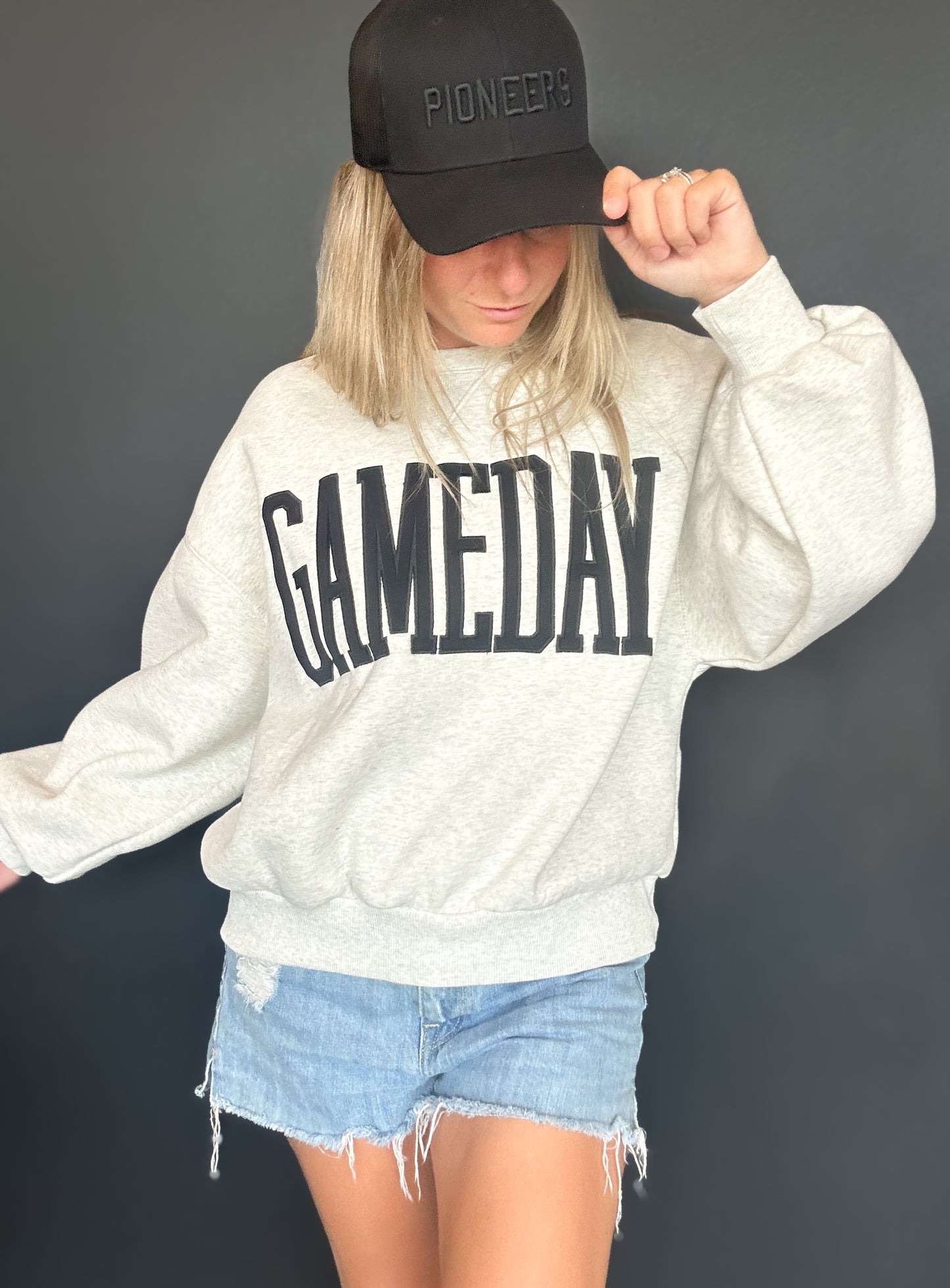 Heather Game Day Applique Sweatshirt