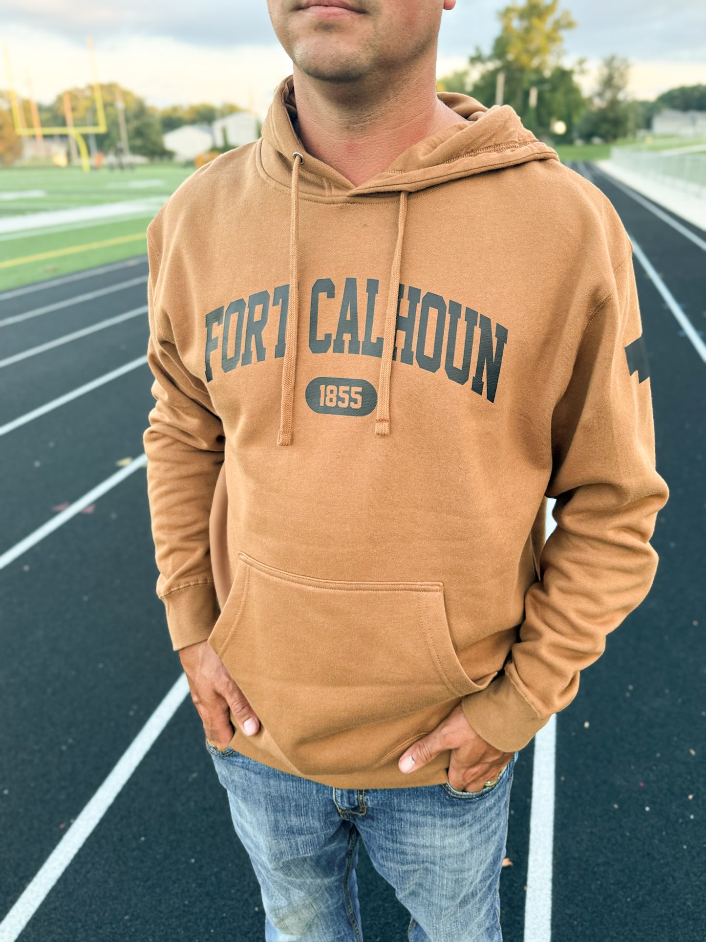 Fort Calhoun 1855 NE Brown Hoodie Sweatshirt