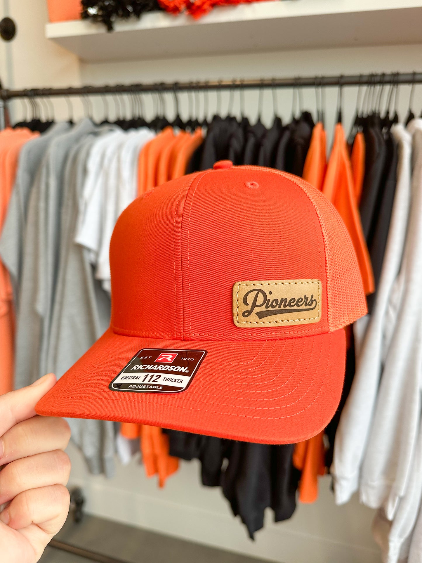 Pioneers Strikeout Leather Patch Trucker Hat