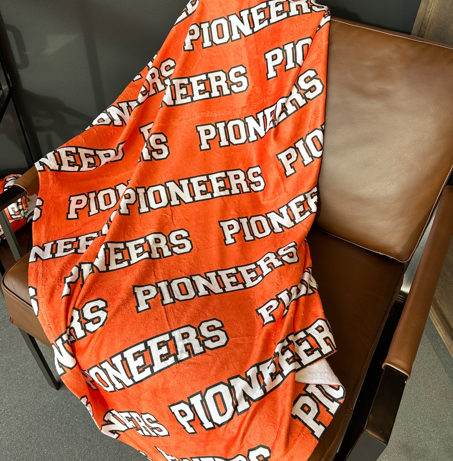 Orange Pioneers Varsity Throw Blanket