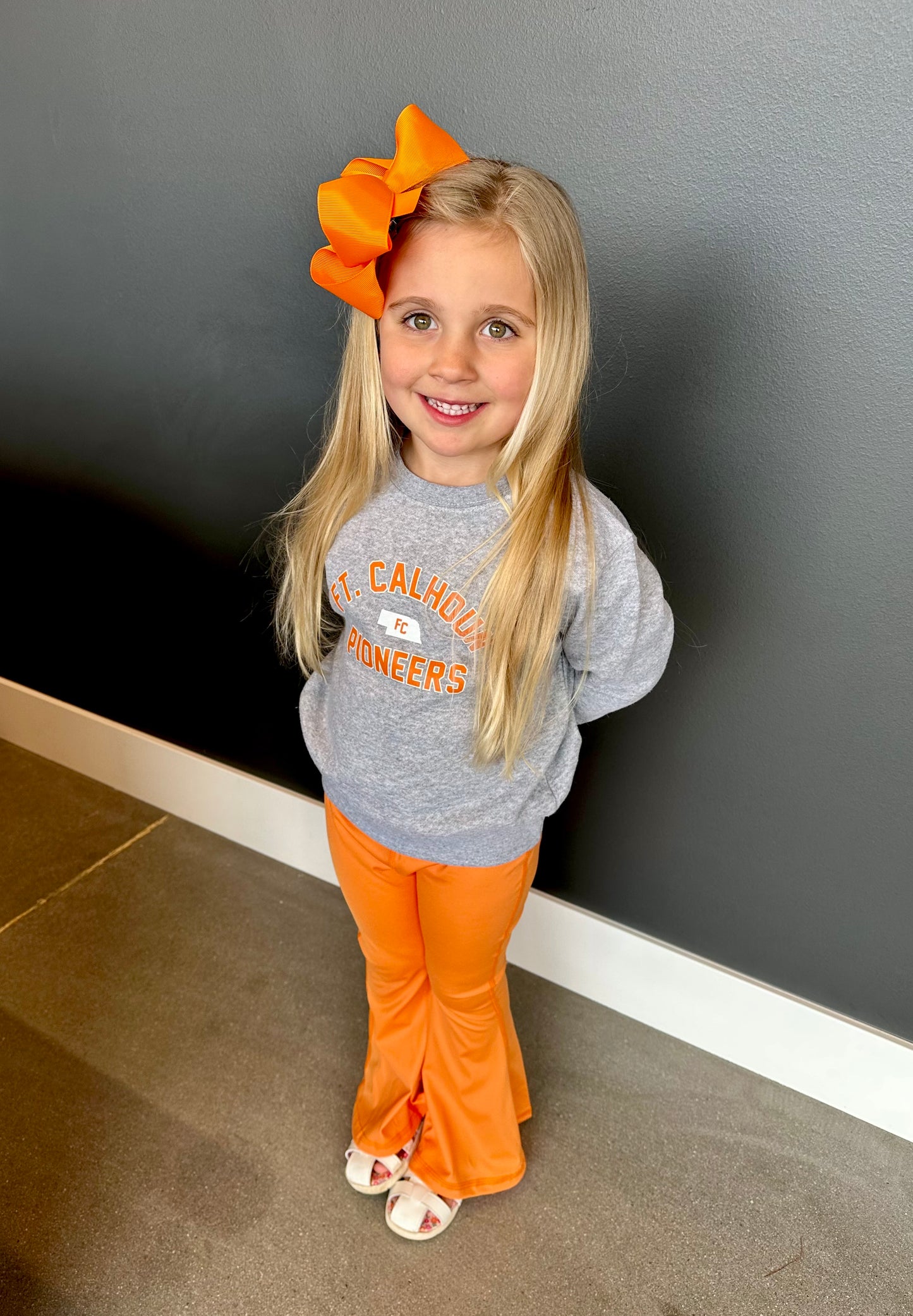 Toddler/Youth Orange Activewear Flared Legging Pants
