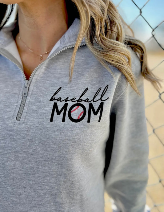 Baseball Mom Quarter Zip Sweatshirt