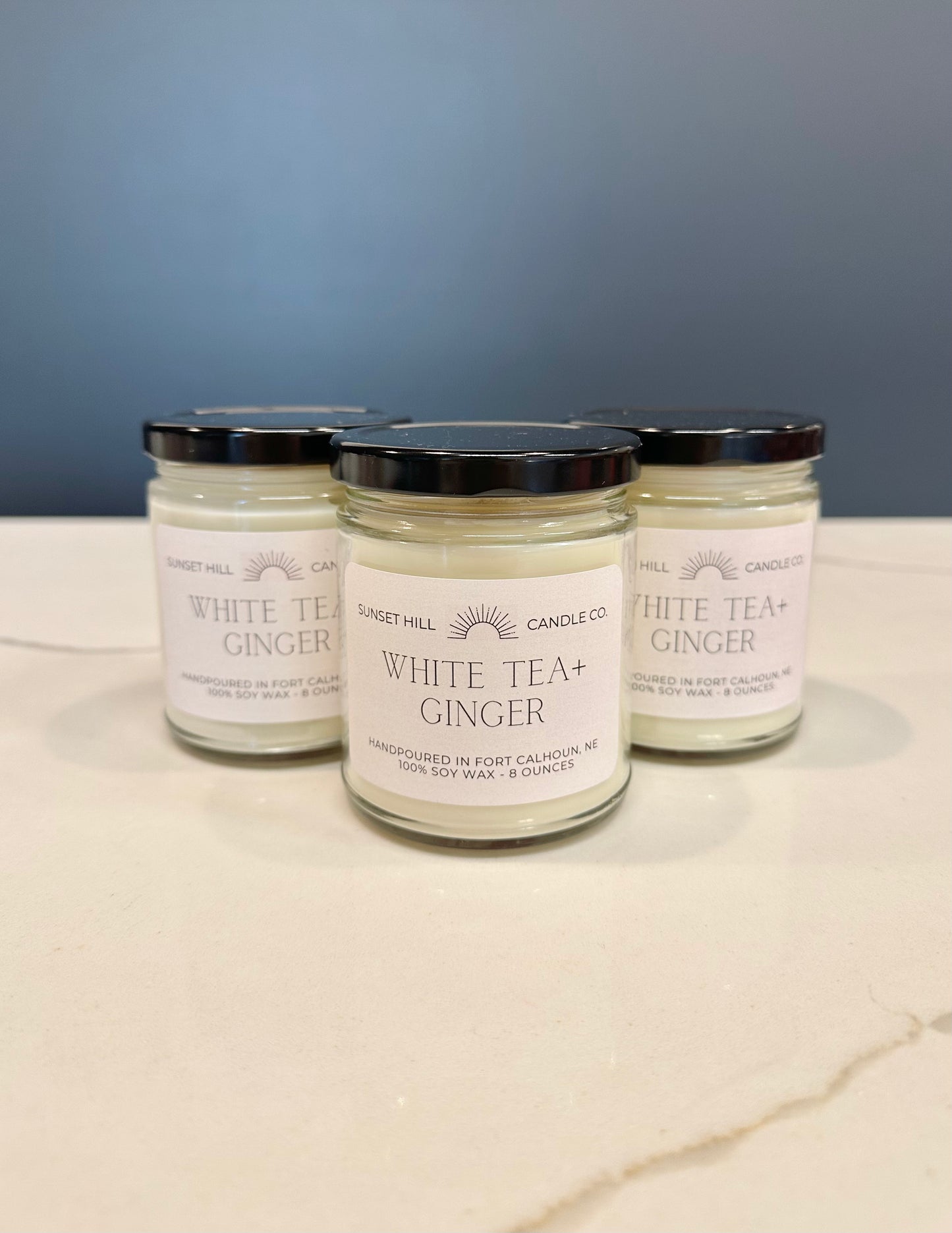 White Tea + Ginger 8oz Sunset Hill Candle Co.