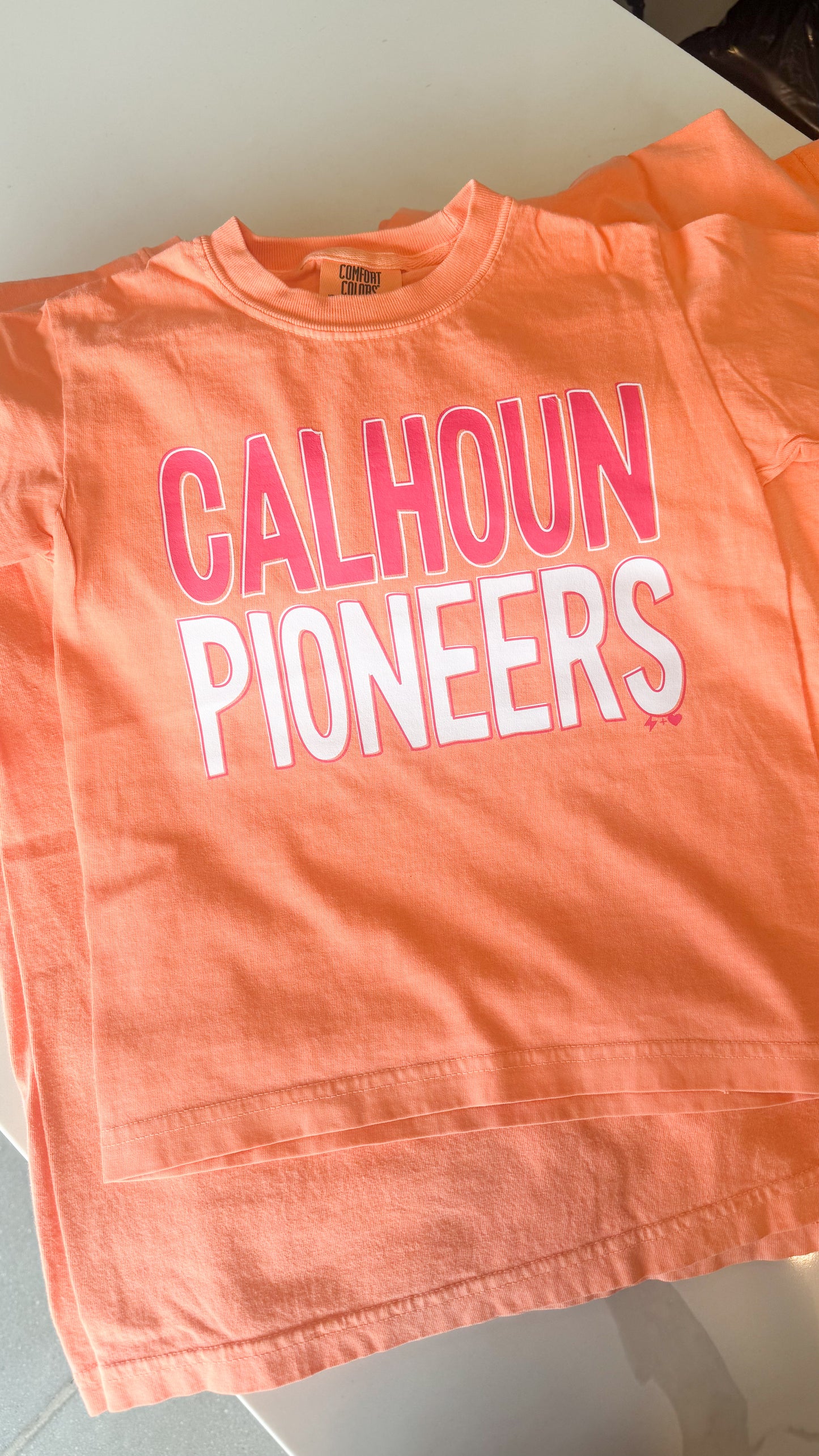 Calhoun Pioneers Pink Orange Youth T-Shirt