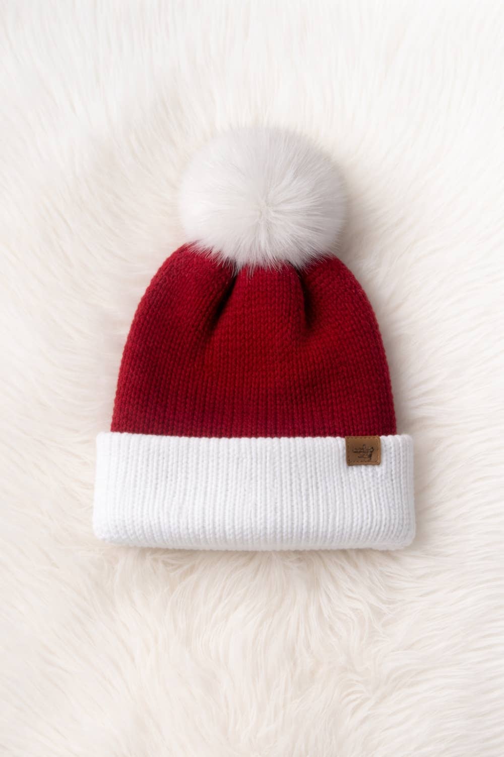 Red & White Santa Beanie Pom Hat