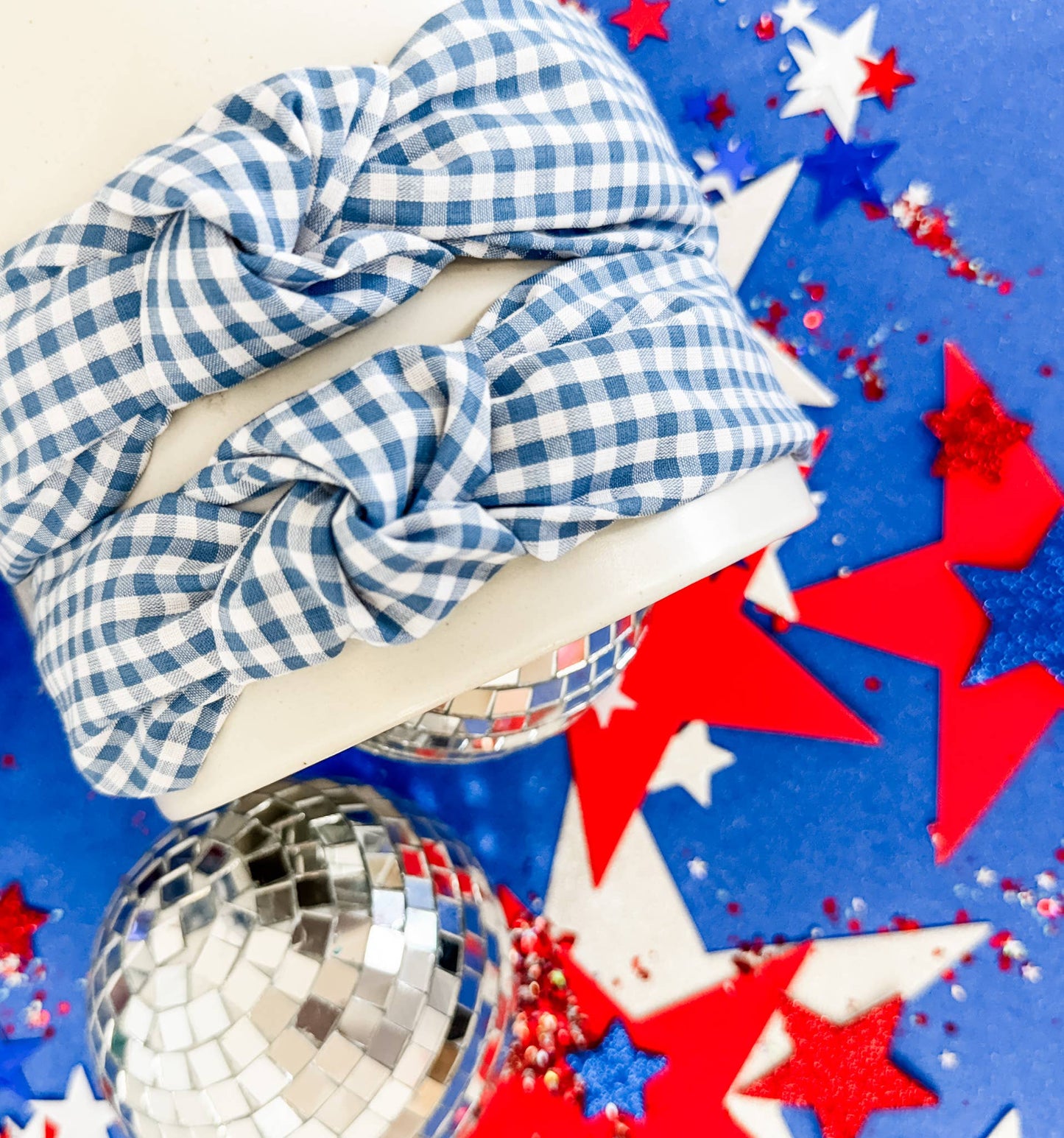 Cornflower Blue Gingham Headband