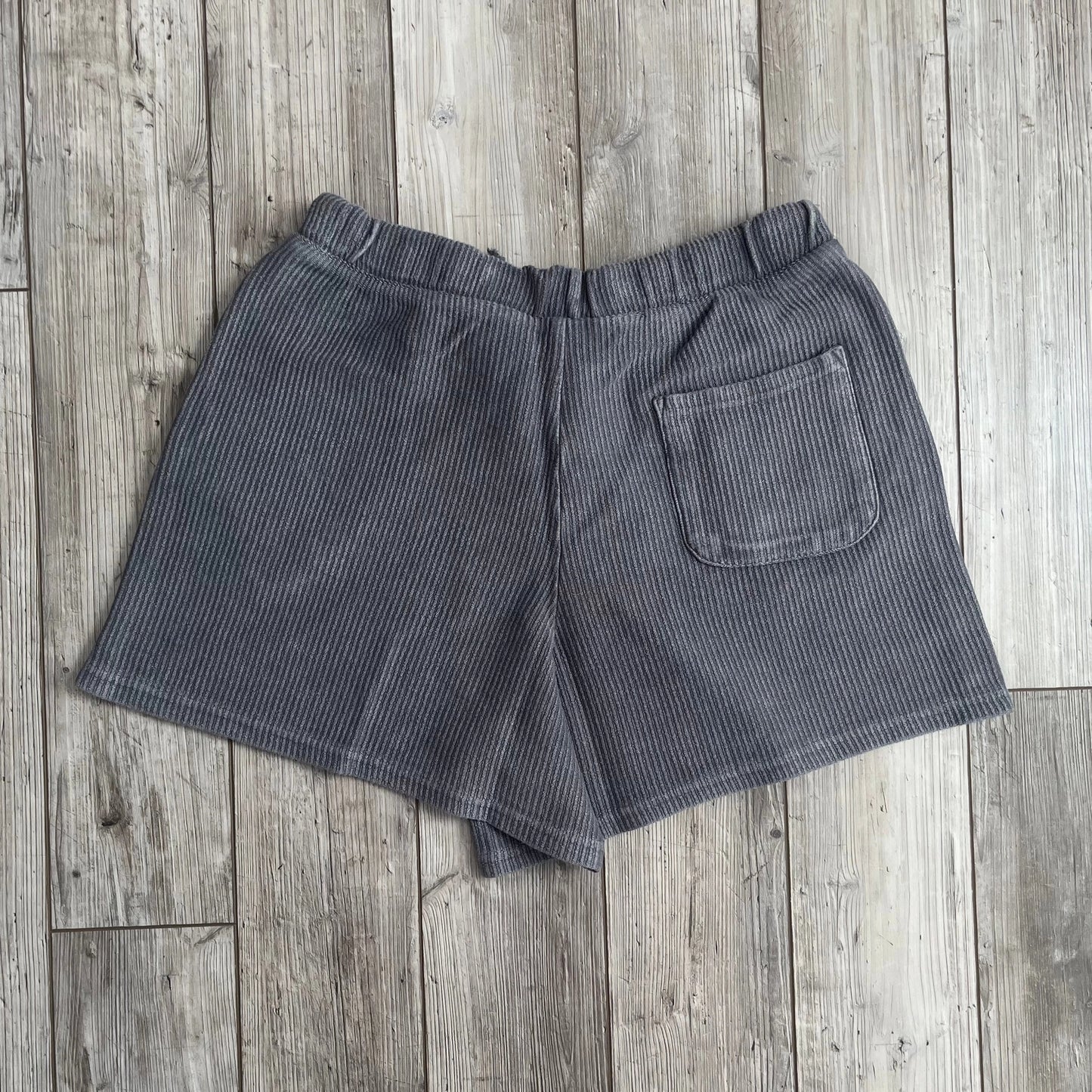 Smoke Grey Corded Shorts