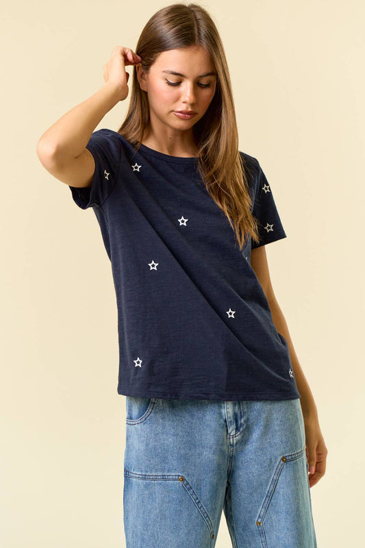 Star Embroidered Women's T-Shirt