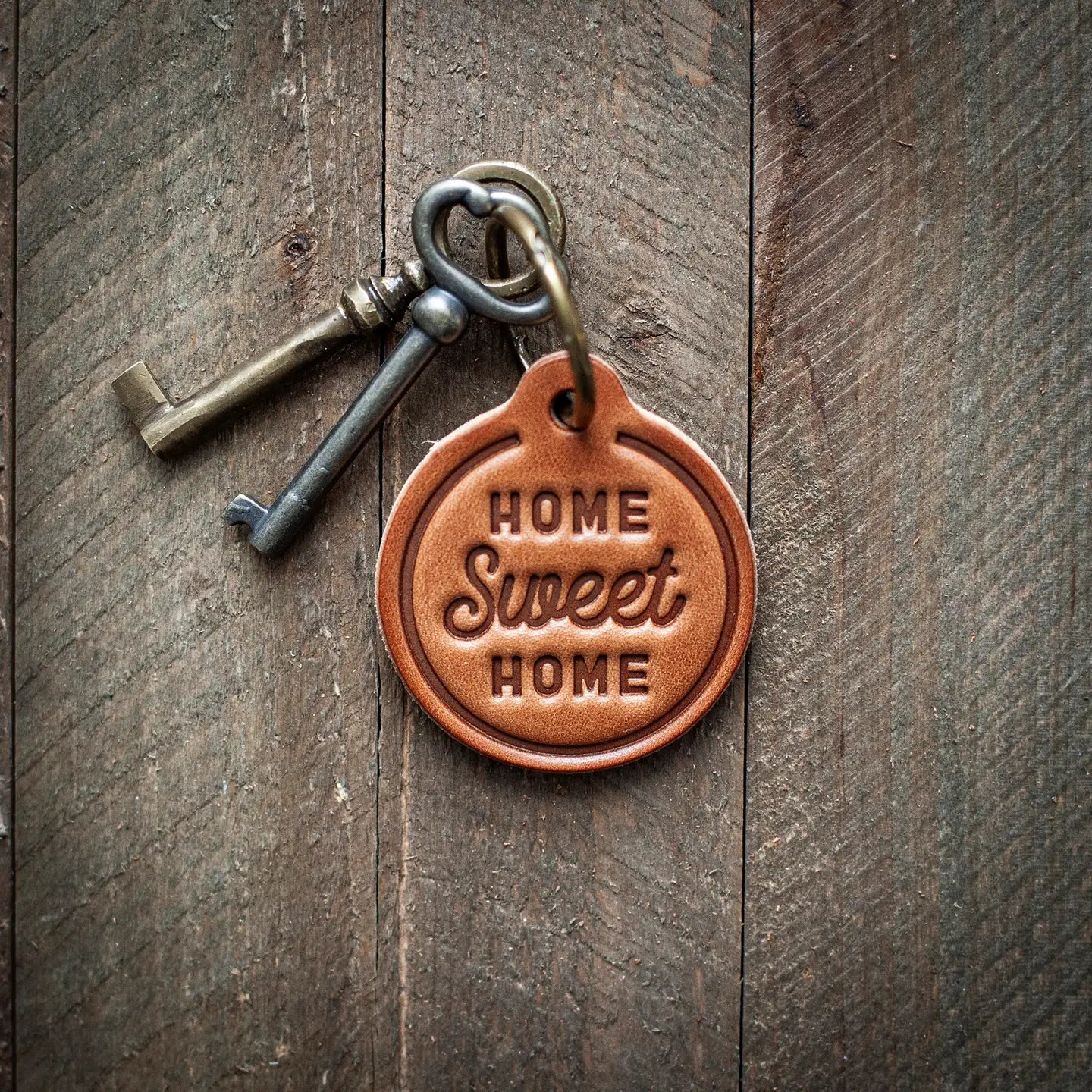 Home Sweet Home Leather Keychain