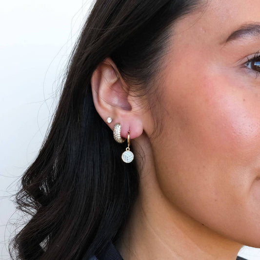 Volleyball Huggie Earrings