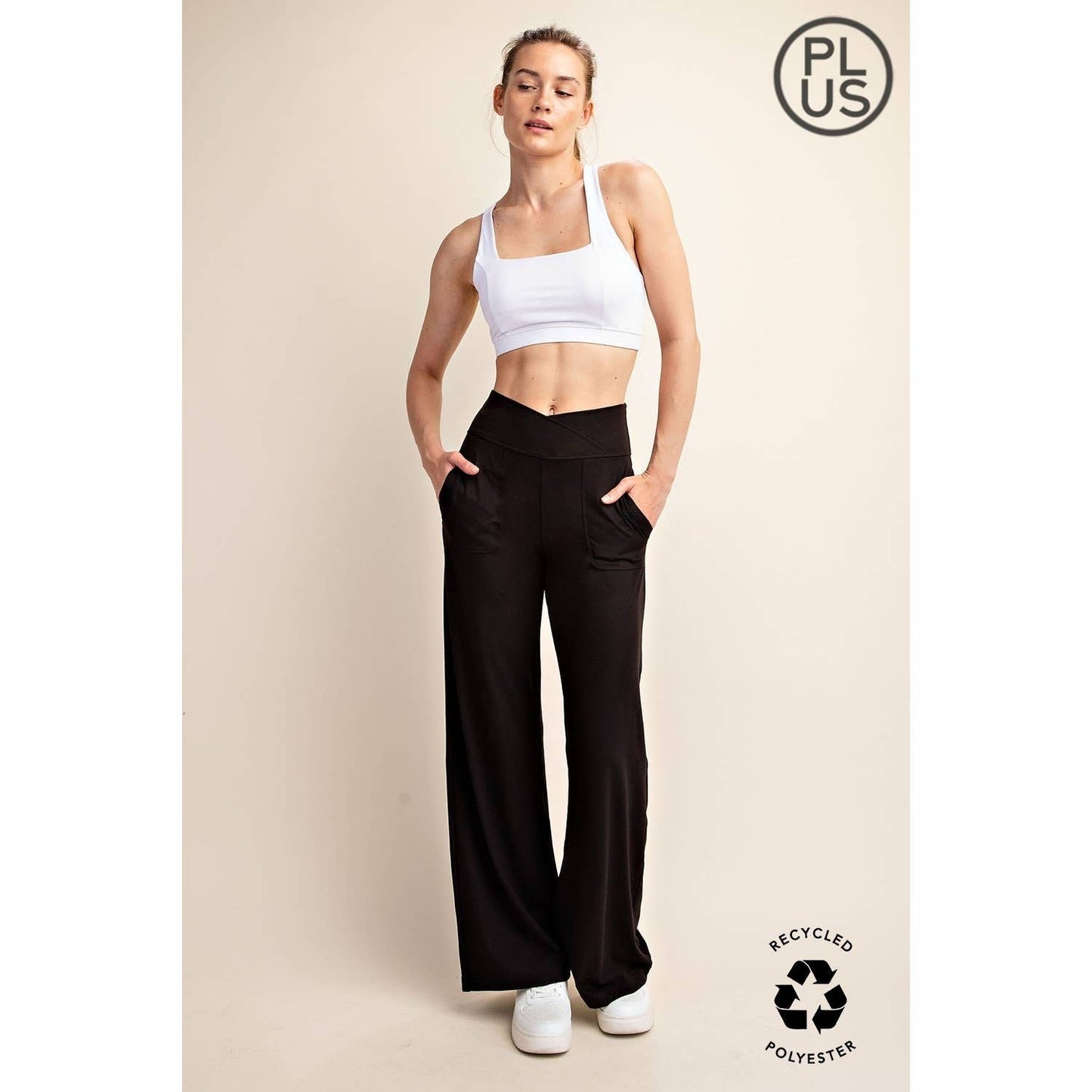 PLUS V Waist Wide Leg Active Pant
