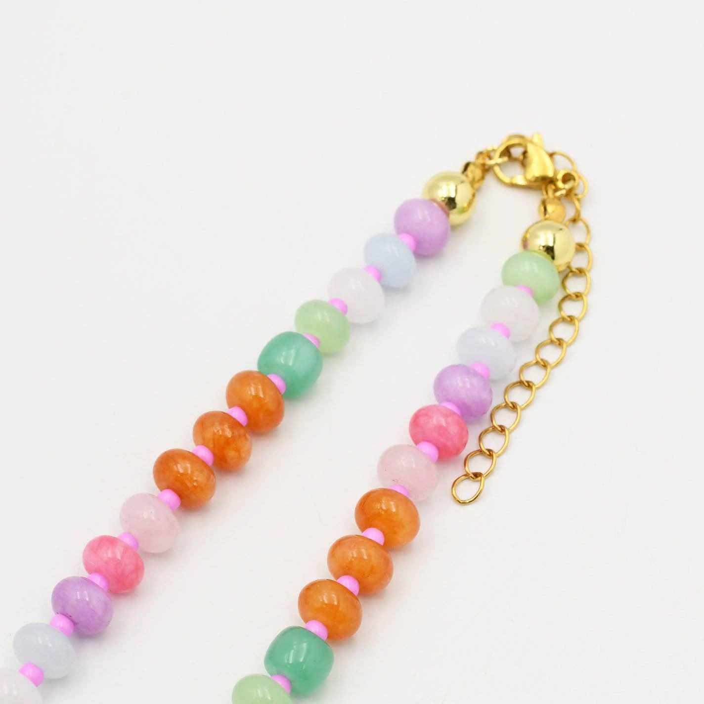 Pastel Gemstone Bead Necklace