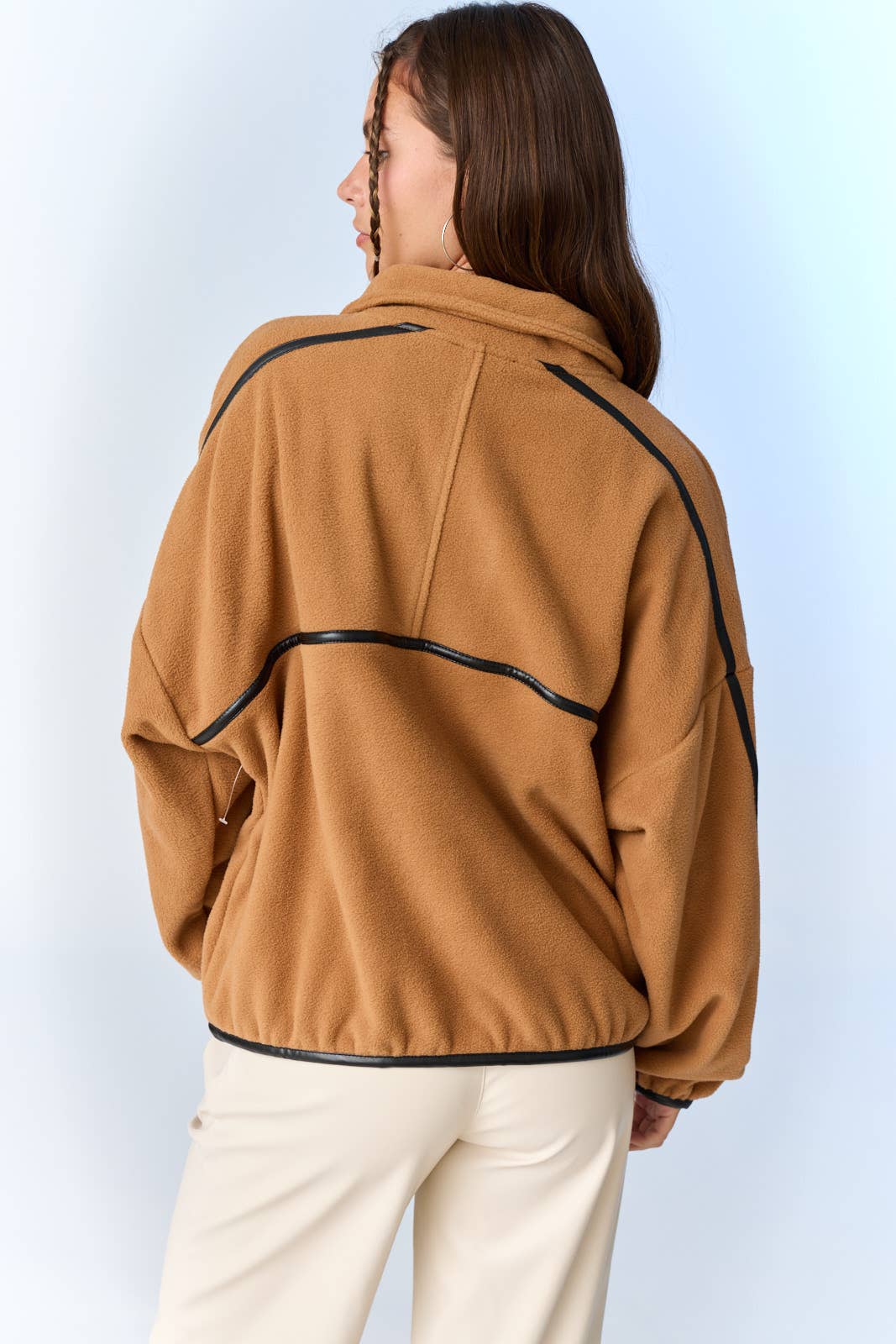 Brown Half Zip Fleece Pullover
