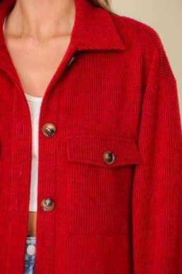 Dark Red Brushed Women's Jacket