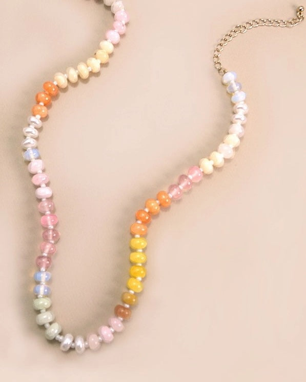 Natural Agate Bead Necklace