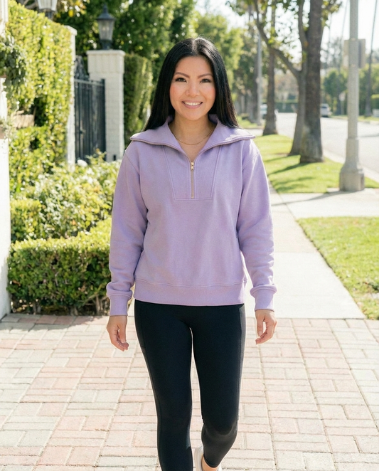 Lavender Half Zip Pullover