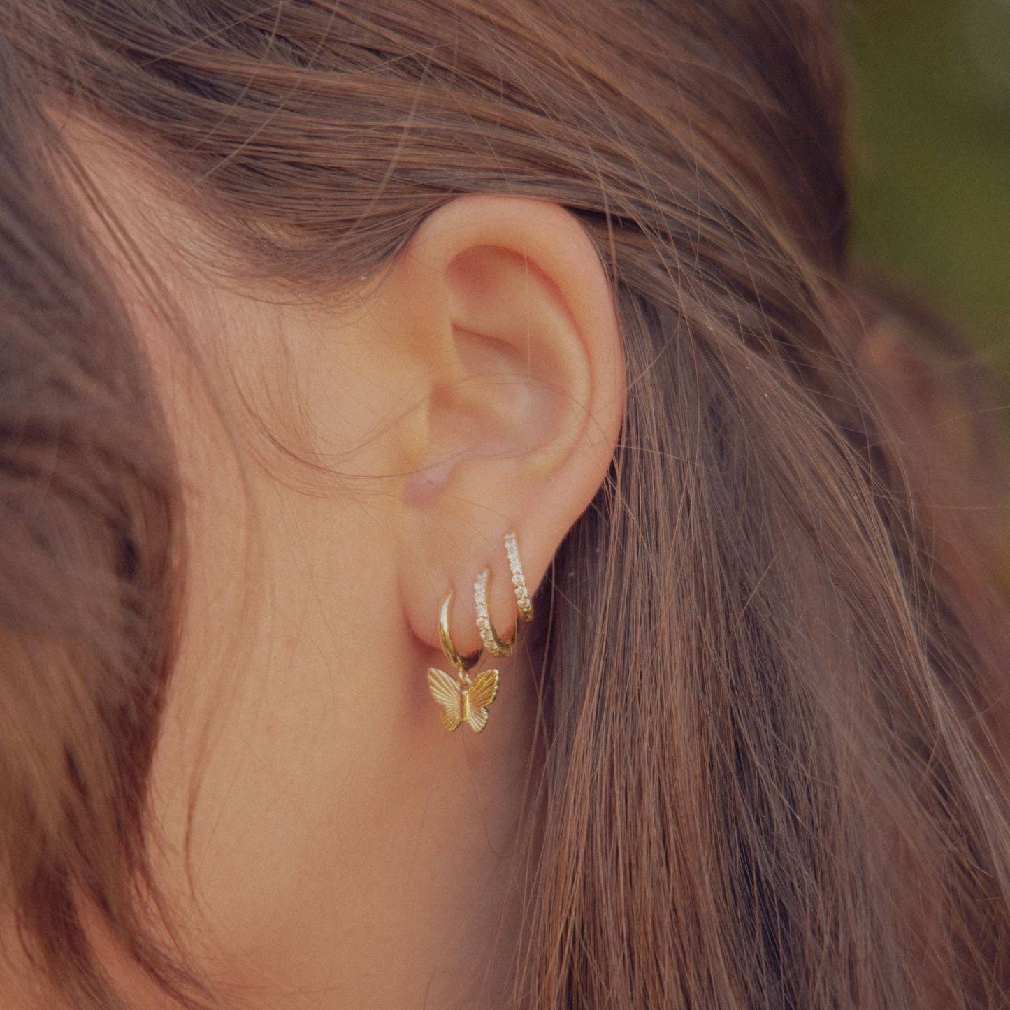 Butterfly Huggies Earrings