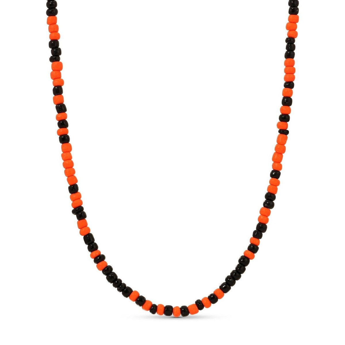 Black/Orange Game Day Large Seed Bead Necklace