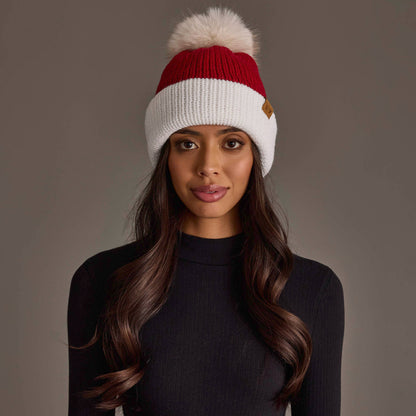 Red & White Santa Beanie Pom Hat