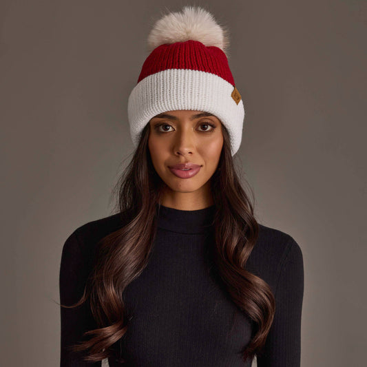 Red & White Santa Beanie Pom Hat