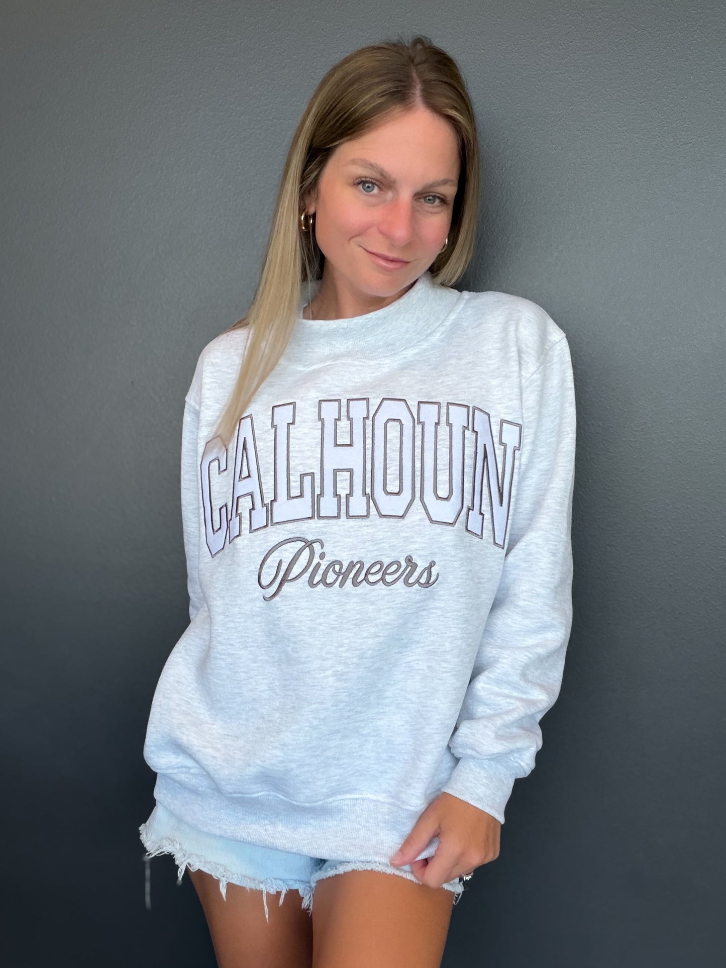 Calhoun Pioneers Applique Mockneck Sweatshirt